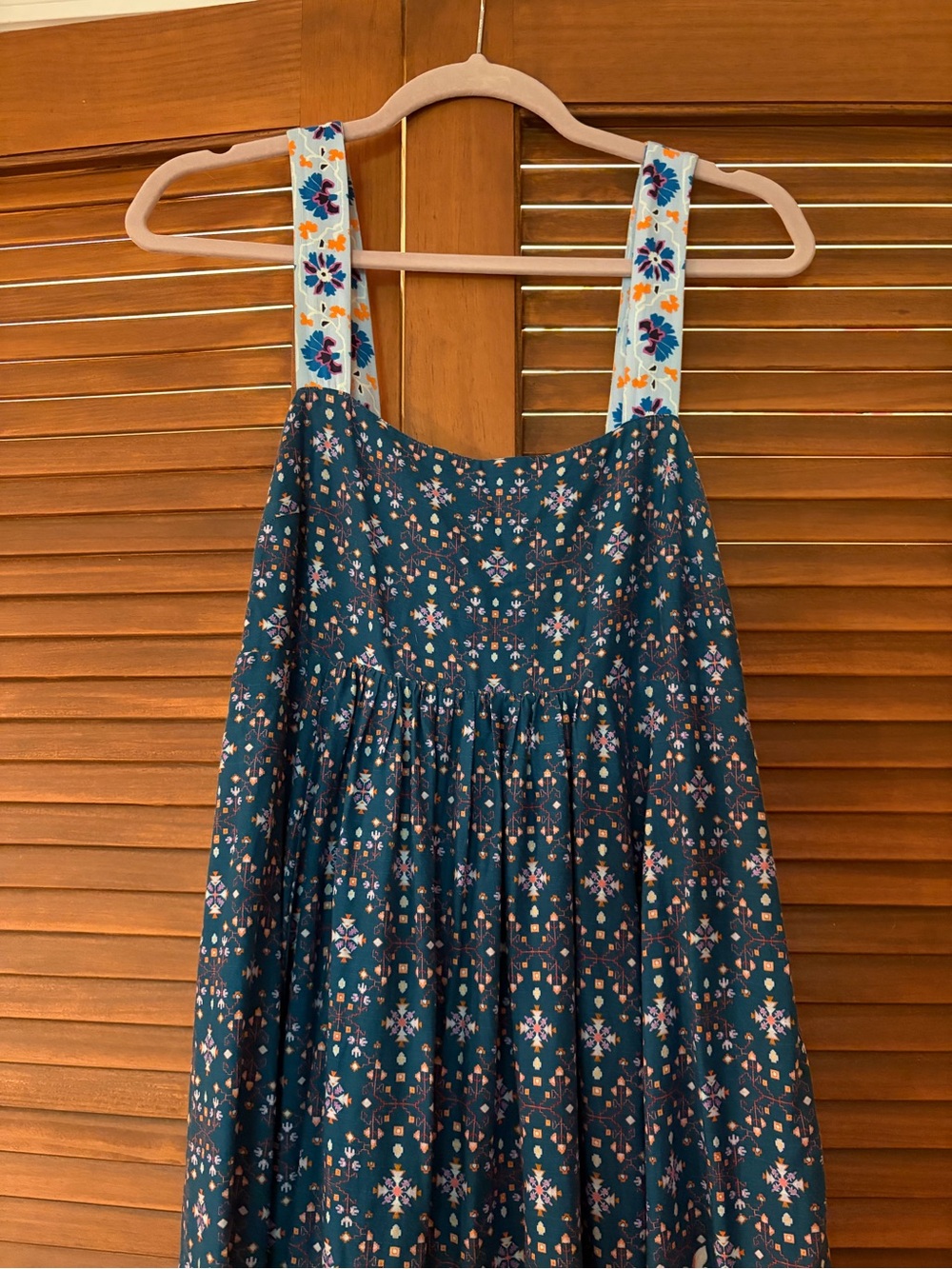 Floral Tiered Maxi Dress in Teal and Orange - Picture 5 of 15